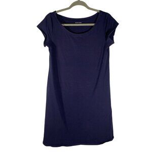 Eileen Fisher Womens Navy blue Organic Cotton & Spandex A-line cap sleeve dress